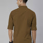 Men's Khaki Solid Full Sleeve Slim Fit Casual Shirt