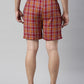 JOVEN MEN CHECKED PURE COTTON EASY SHORTS