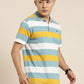 Men's Casual Multicolor Striped Polo Collar T-Shirt