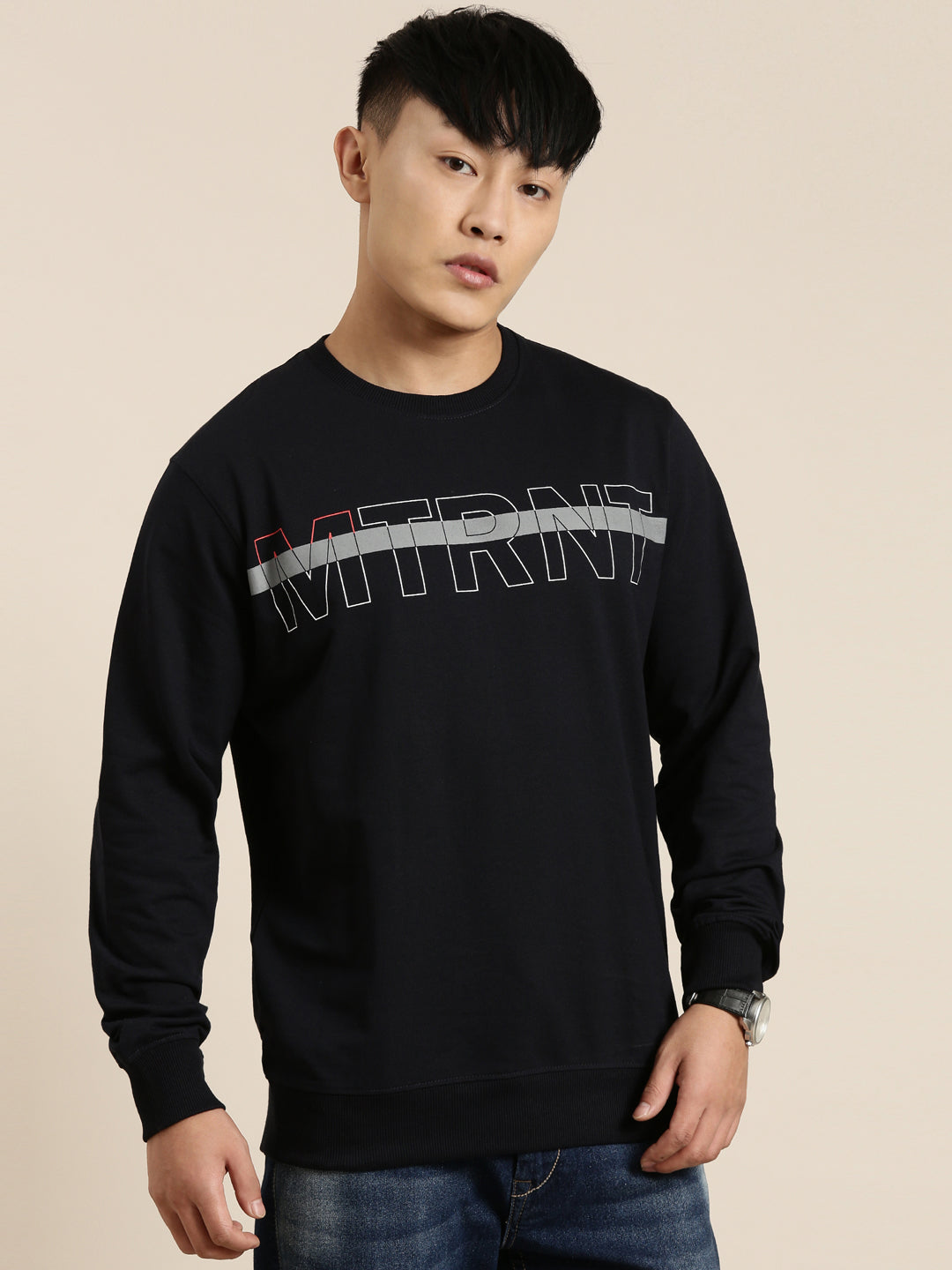 Men's Solid Round Neck Full Sleeve Sweatshirt