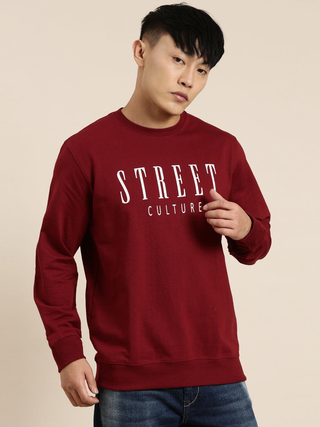 Men's Solid Round Neck Full Sleeve Sweatshirt