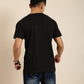 JOVEN Men Black Printed Pure Cotton Oversize Tshirt