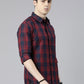 JOVEN Men Checked Pure Cotton Full Sleeve Casual Shirt