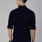 Men's Navy Blue Solid Full Sleeve Slim Fit Casual Shirt