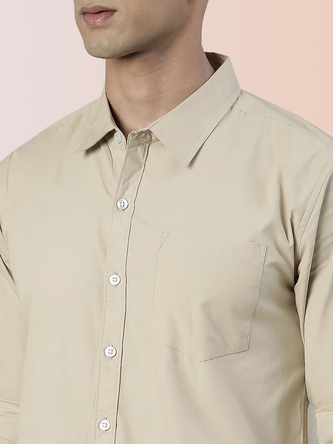 Broon Mens Slim Fit Premium Cotton Solid Shirt