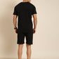 JOVEN Men Black Printed Co-Ords Set