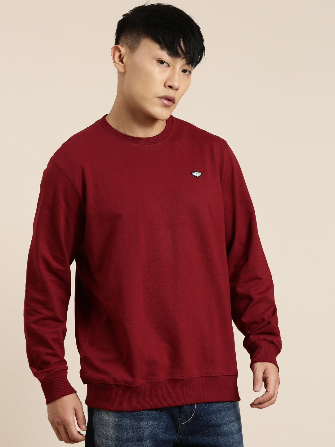 Men's Solid Round Neck Full Sleeve Sweatshirt