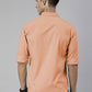Men's Peach Solid Full Sleeve Slim Fit Casual Shirt