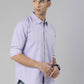Men's Lavender Solid Full Sleeve Slim Fit Casual Shirt