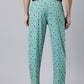 JOVEN Men Mint Green Printed Pyjama