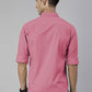 Men's Pink Solid Full Sleeve Slim Fit Casual Shirt