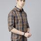 JOVEN Men Checked Pure Cotton Full Sleeve Casual Shirt
