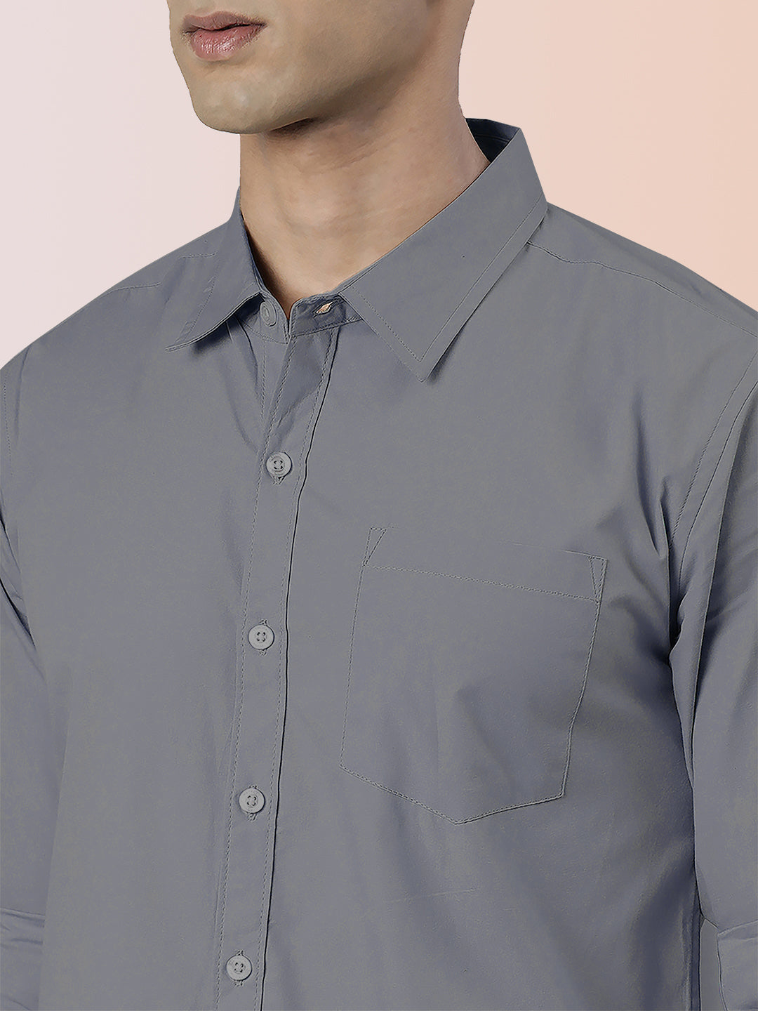 Broon Mens Slim Fit Premium Cotton Solid Shirt