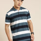 Men's Casual Multicolor Striped Polo Collar T-Shirt