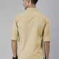 Men's Beige Solid Full Sleeve Slim Fit Casual Shirt