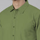 Men's Green Solid Full Sleeve Slim Fit Casual Shirt
