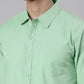 Men's Light Green Solid Full Sleeve Slim Fit Casual Shirt