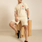 JOVEN Men Beige Printed Co-Ords Set