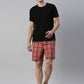 JOVEN MEN CHECKED PURE COTTON EASY SHORTS