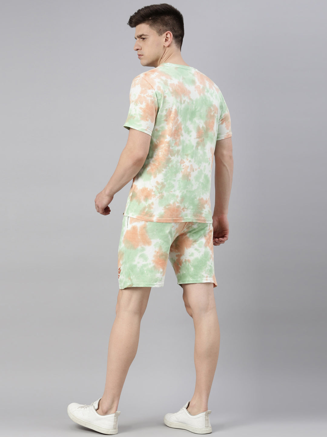 JOVEN MENS TIE-DYE CO-ORDINATED SET(T-SHIRT AND SHORTS)