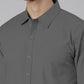 Men's Dark Grey Solid Full Sleeve Slim Fit Casual Shirt