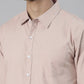 Men's Pink Solid Full Sleeve Slim Fit Casual Shirt
