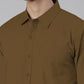 Men's Khaki Solid Full Sleeve Slim Fit Casual Shirt