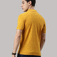 Men's Mustard Printed Polo Collar T-Shirt