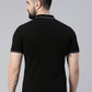 Men's Black Printed Polo Collar T-Shirt