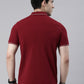 Men's Maroon Printed Polo Collar T-Shirt