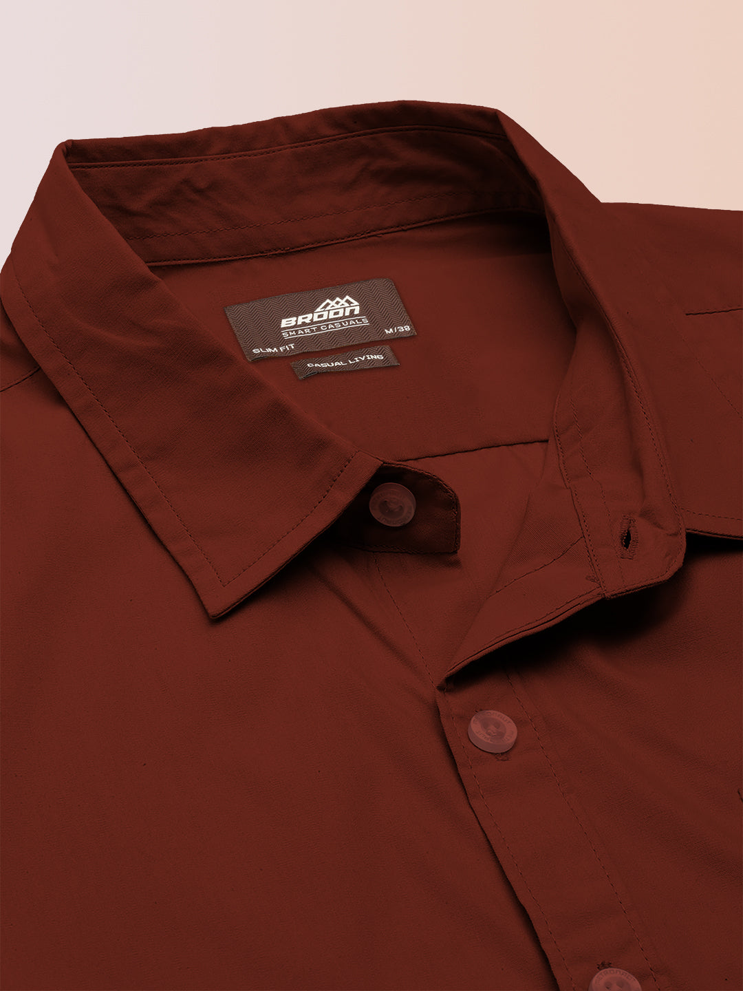 Broon Mens Slim Fit Premium Cotton Solid Shirt