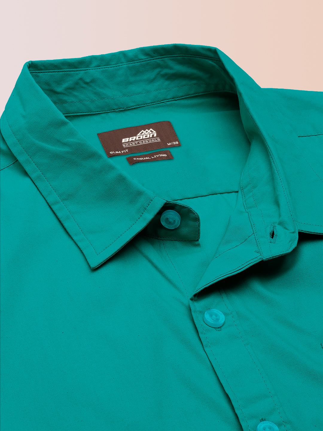Broon Mens Slim Fit Premium Cotton Solid Shirt
