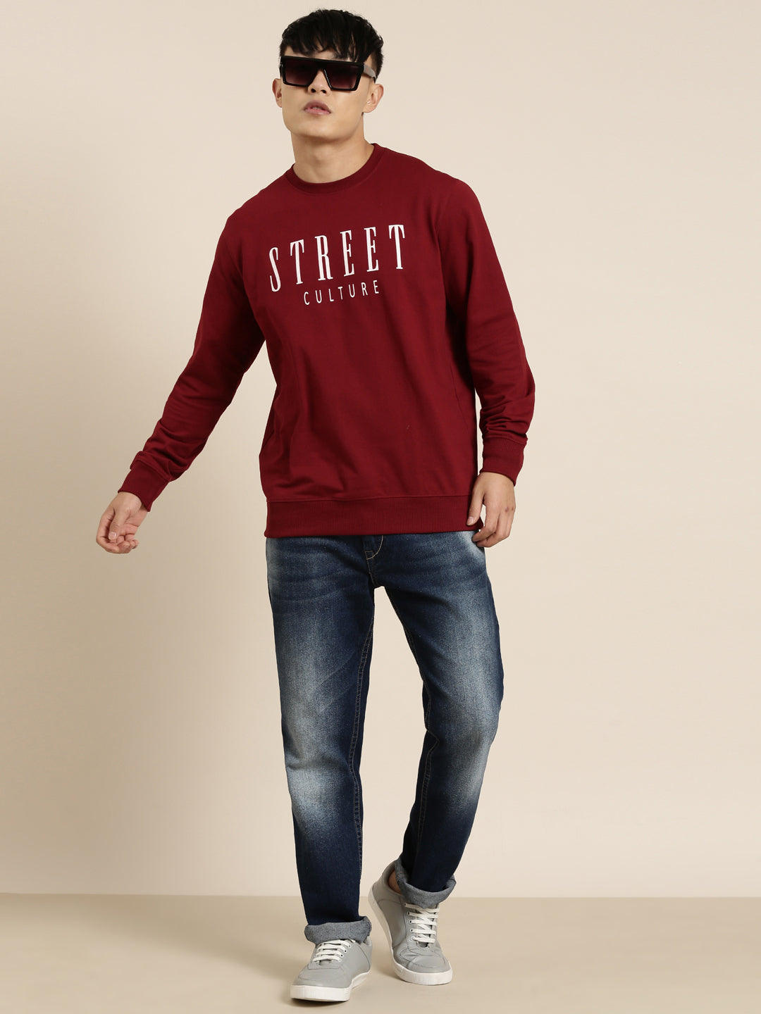 Men's Solid Round Neck Full Sleeve Sweatshirt
