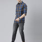 JOVEN Men Checked Pure Cotton Full Sleeve Casual Shirt