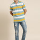 Men's Casual Multicolor Striped Polo Collar T-Shirt
