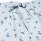 JOVEN Men Light Blue Printed Pyjama