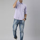 Men's Lavender Solid Full Sleeve Slim Fit Casual Shirt