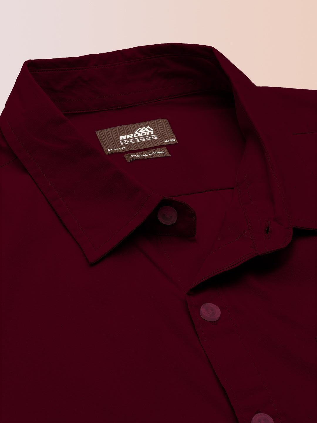 Broon Mens Slim Fit Premium Cotton Solid Shirt