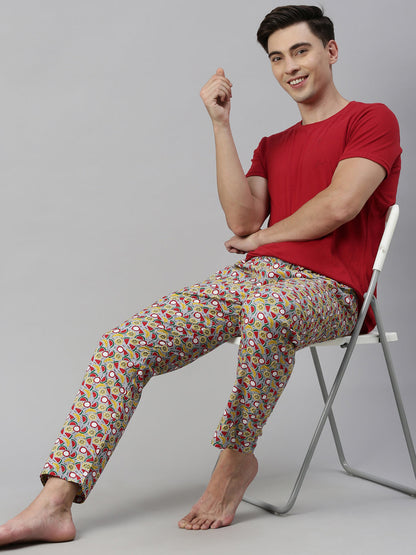 JOVEN MENS PRINTED LOUNGE SET