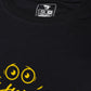 JOVEN Men Black Printed Pure Cotton Oversize Tshirt