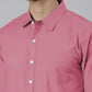 Men's Pink Solid Full Sleeve Slim Fit Casual Shirt
