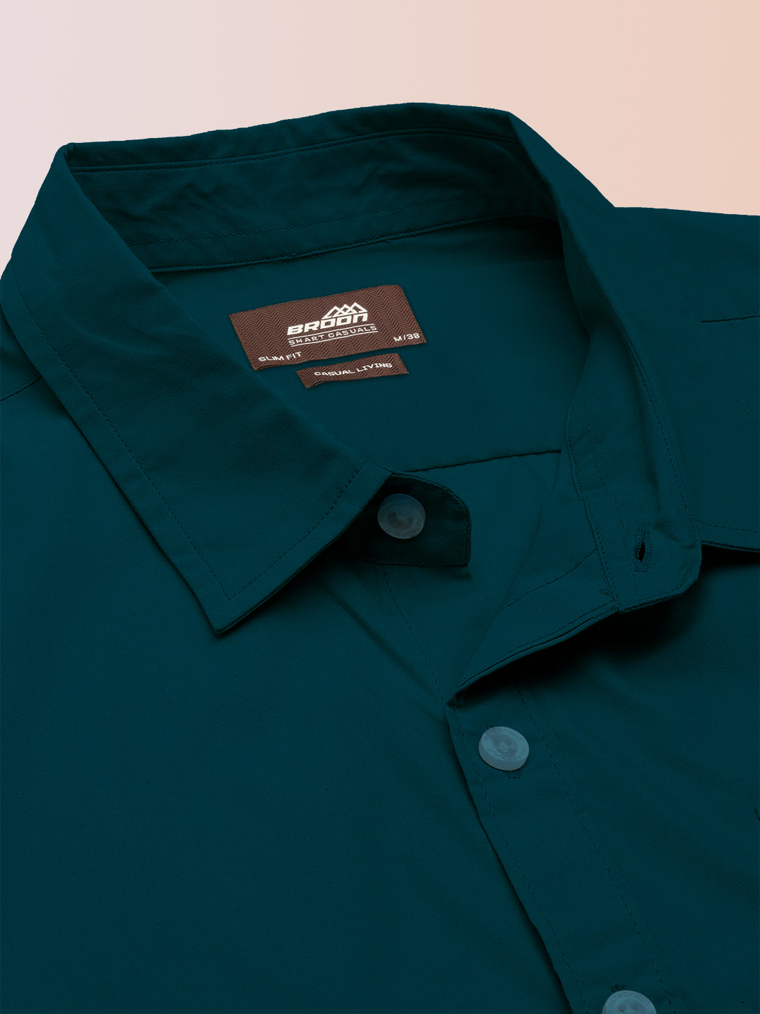 Broon Mens Slim Fit Premium Cotton Solid Shirt