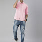 Men's Pink Solid Full Sleeve Slim Fit Casual Shirt