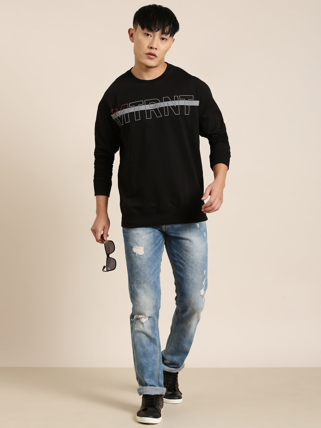 Men's Solid Round Neck Full Sleeve Sweatshirt