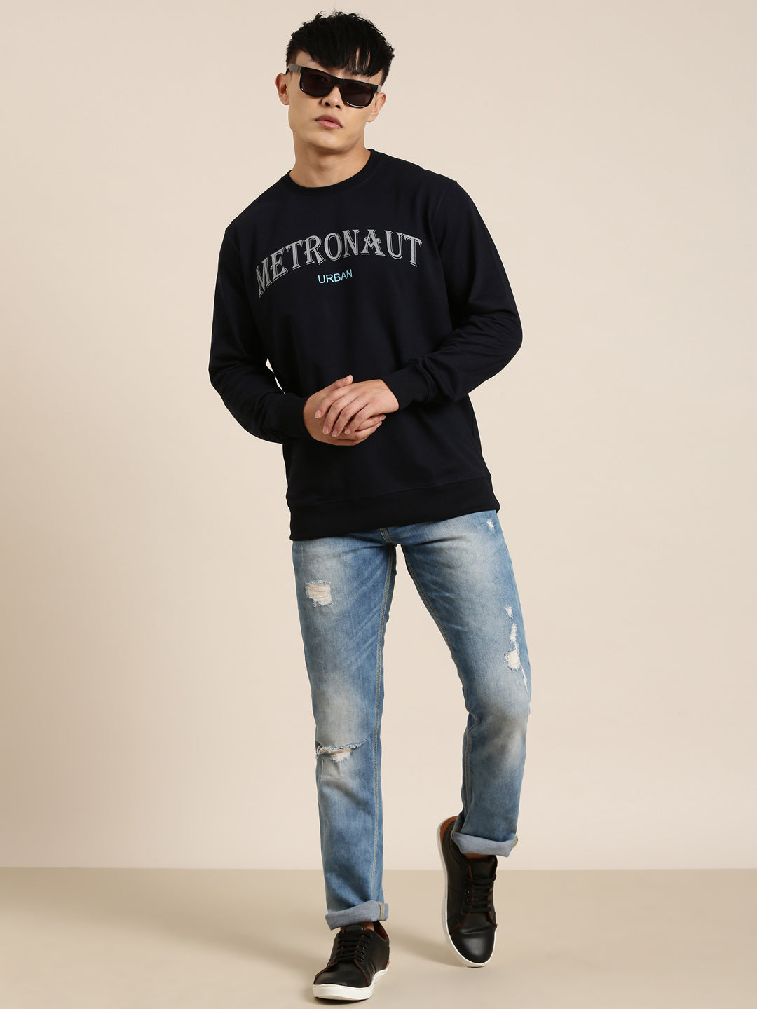 Men's Solid Round Neck Full Sleeve Sweatshirt