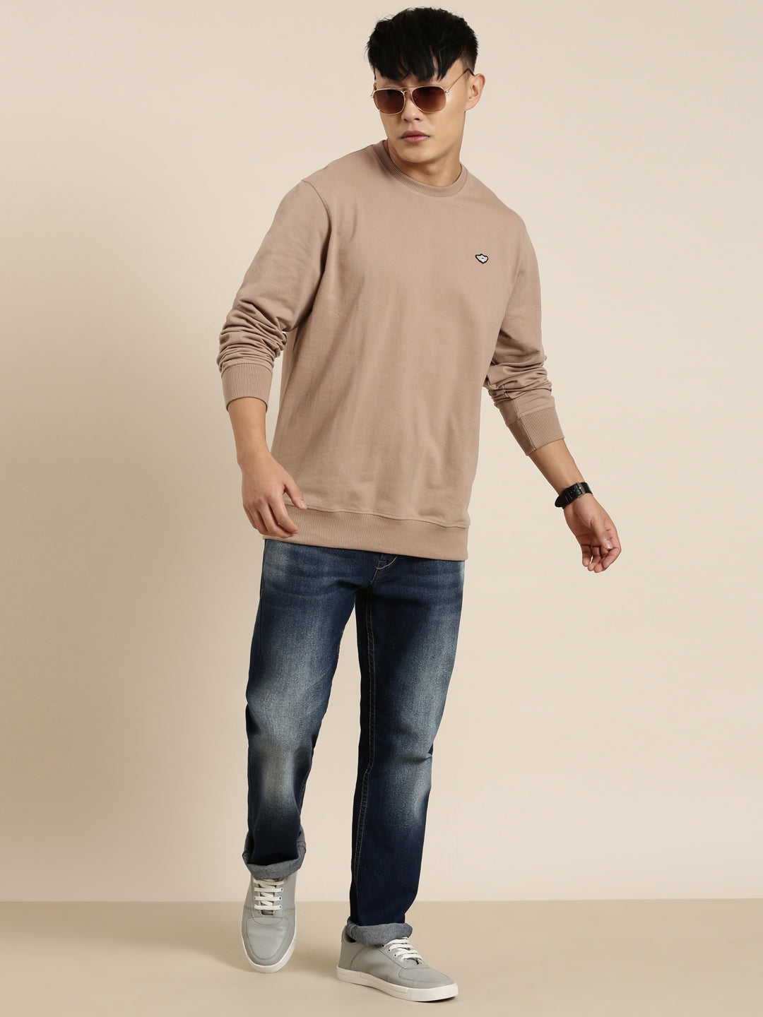 Men's Solid Round Neck Full Sleeve Sweatshirt