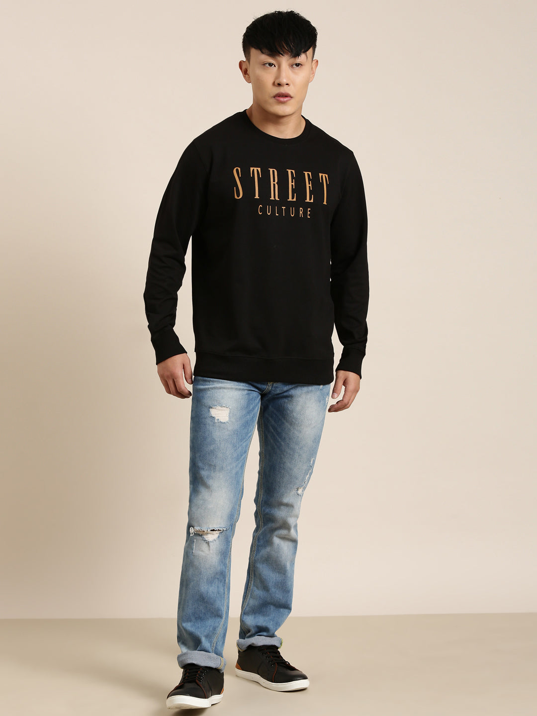 Men's Solid Round Neck Full Sleeve Sweatshirt