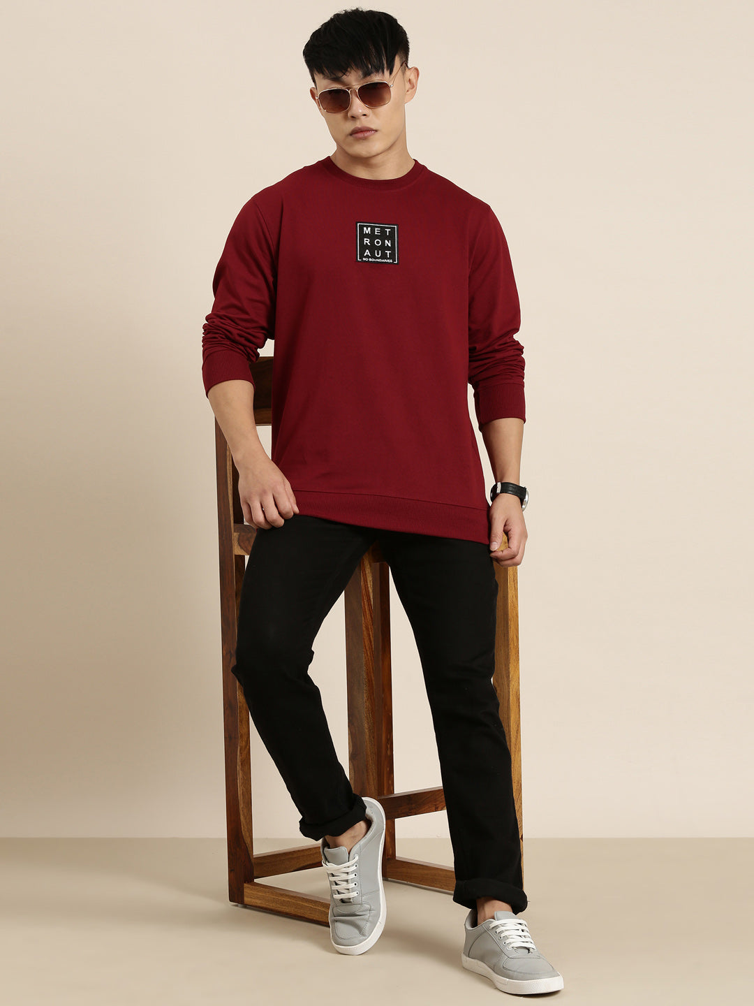 Men's Solid Round Neck Full Sleeve Sweatshirt