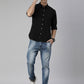 Men's Black Solid Full Sleeve Slim Fit Casual Shirt