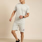 JOVEN Men Grey Printed Co-Ords Set